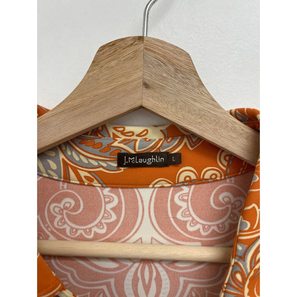 J. McLaughlin Paisley Print Catalina Cloth Belted Shirt Dress Colorful - Large - Picture 7 of 12